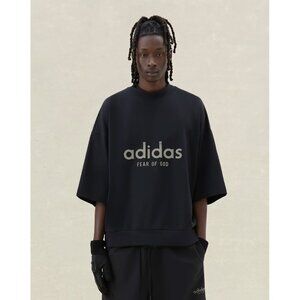 Fear of God Men's Athletics Heavy Jersey 3/4 Mock Tee Shirt Black L